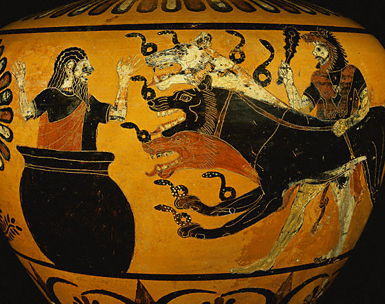 Héraclès amenant Cerbère à Eurysthée
